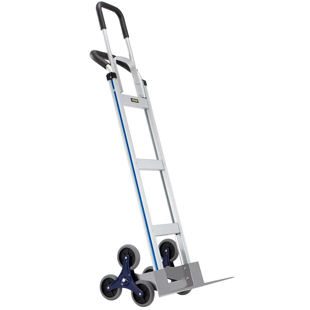 

Stair Climbing Cart, 550 Lbs Load Acity, Aluminum Hand Tru Dolly With Dual Handles, Integrated Frame & Nonslip Rubber Wheels,