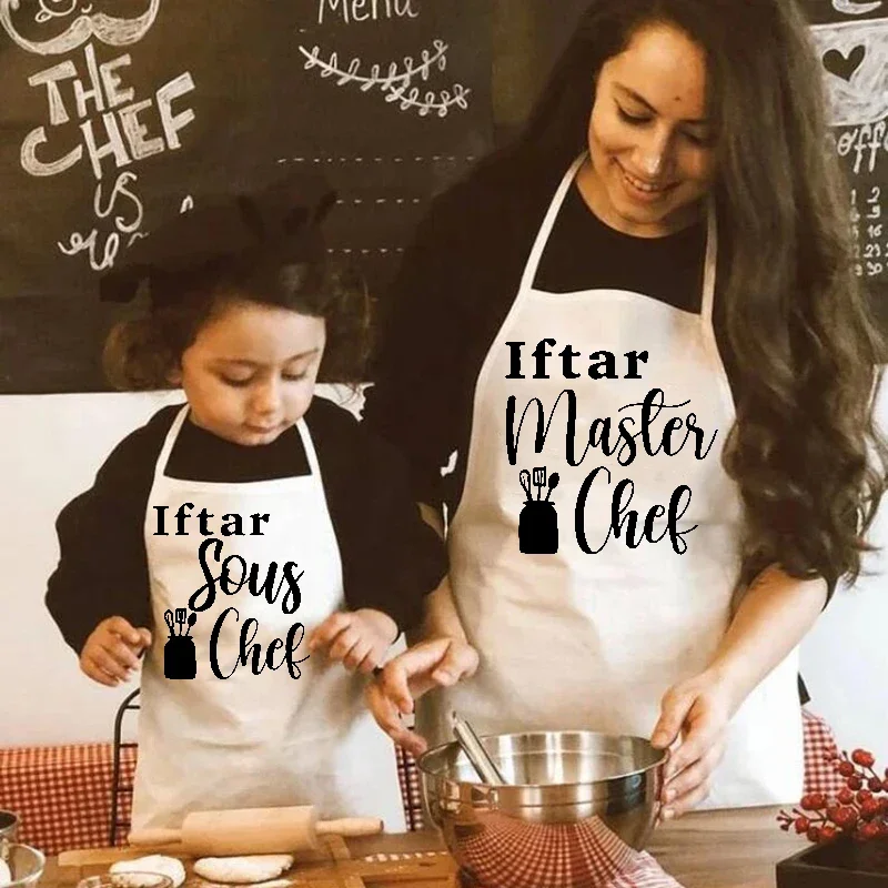 Iftar Head Sous Chef mom grandma kid children family apron Muslim Islamic Ramadan Mubarak Kareem Eid al Fitr decoration gift