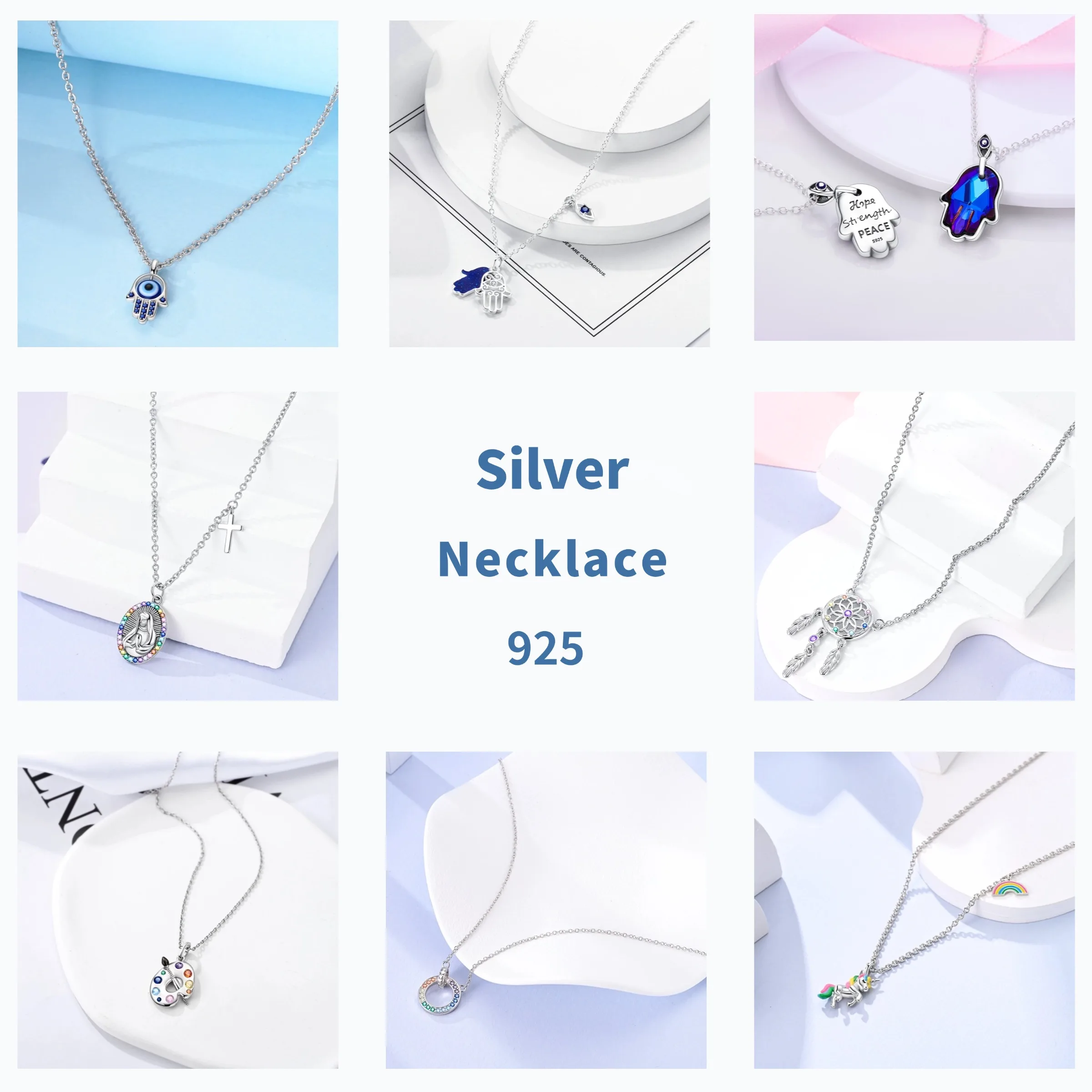 Heart to Heart Necklace 925 Sterling Silver Original Love Heart Pendant Chain Link For Women Wedding Engagement Fine Jewelry