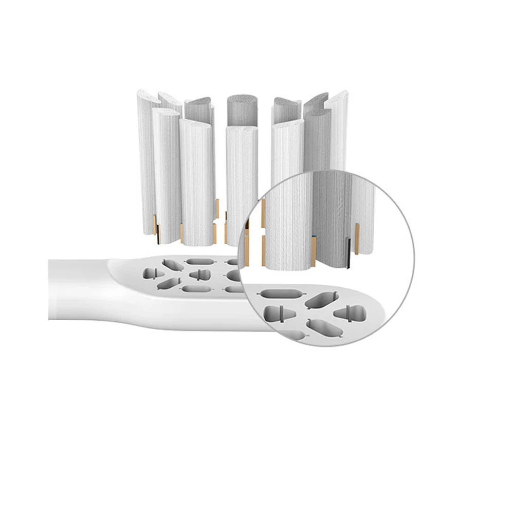 SOOCAS-오리지널 교체 전동 칫솔 헤드, 범용 클리닝 타입 브러시 헤드, 3 색, 2 개