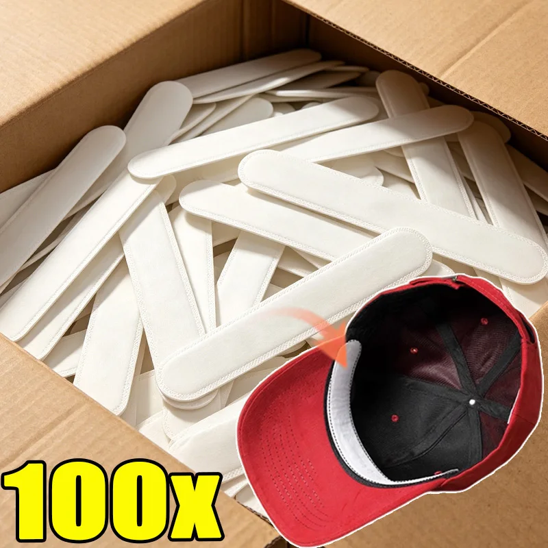 2026 New Summer Hat Sweat Absorber Stickers Cap Liner Bands Sweatband Visor Hats Size Reducer Self-Adhesive Sweat Absorbing Pads