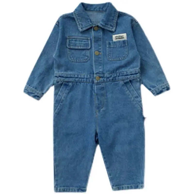 Fashion Autumn Baby Clothes Set Girl Denim Romper Boys Jumpsuit Newborn Clothing Girls Outfit Infant Cartoon Overall Pants