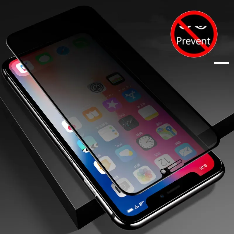 3 piezas vidrio de privacidad negro para iPhone 11 12 13 14 15 16 Pro XS Max XR, protectores de pantalla antiespía para iPhone 7 8 Plus SE 2020 4