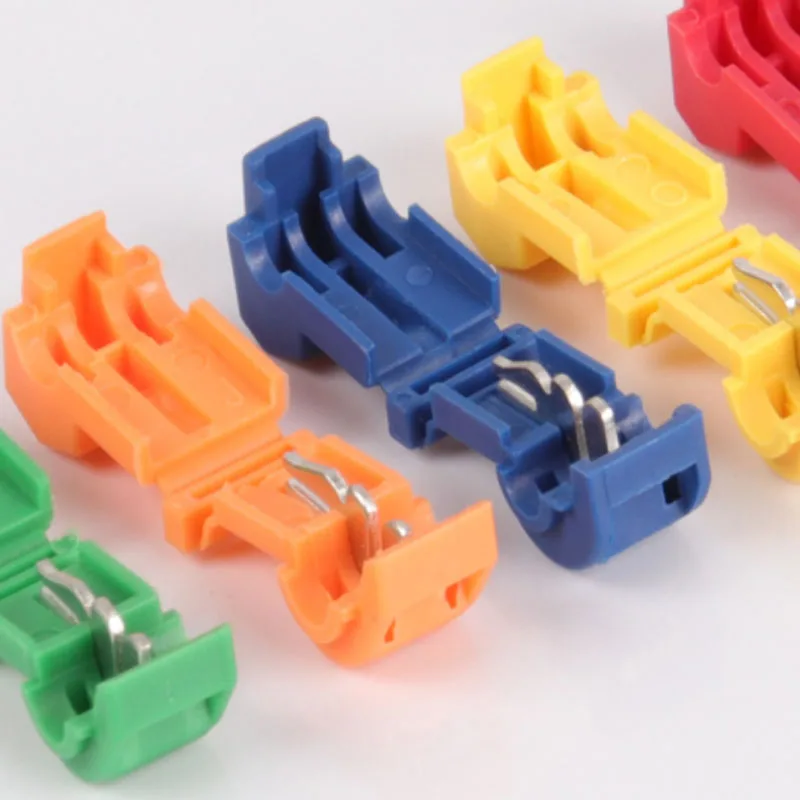 10/20/50PCS T-type Crimp Terminal Quick Peel-Free Insulated Electrical Connector Splice Wire And Cable Connection Clip Terminals