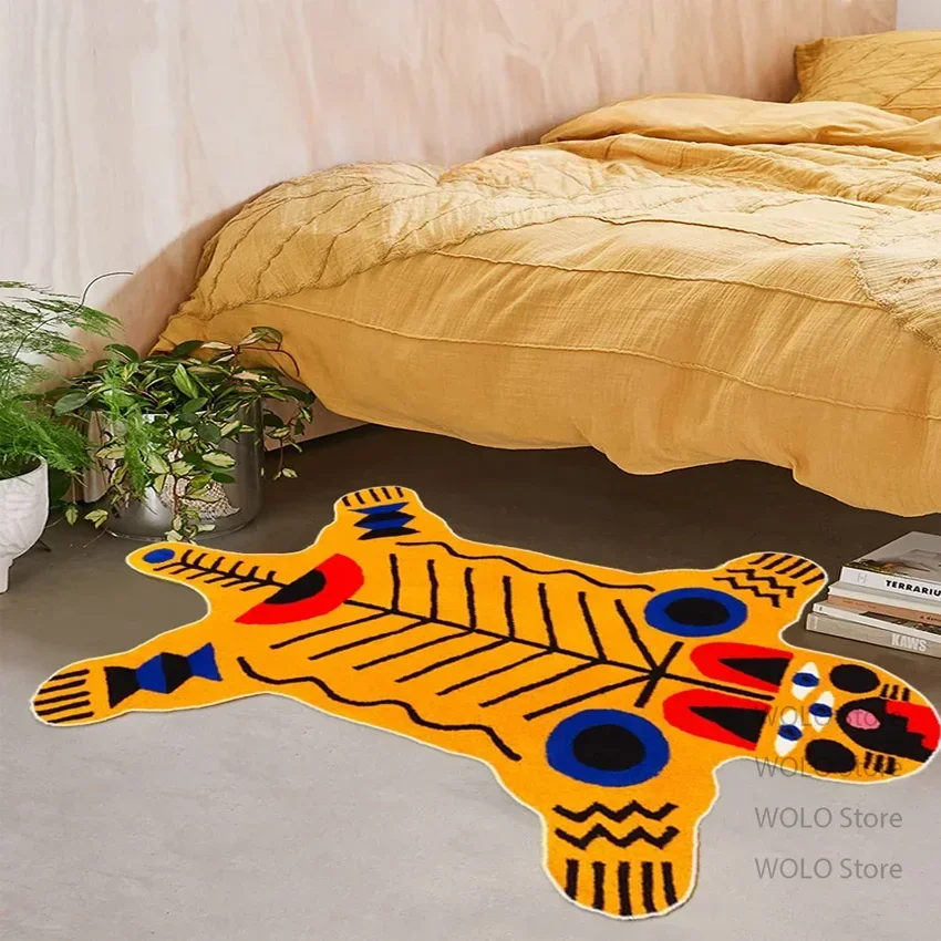 Orange Tiger Mat Pink Alligator Shape Bedroom Carpet Cute Decorative Mat Soft Rug Abstract Ethnic Pattern Tribal Animal Carpets