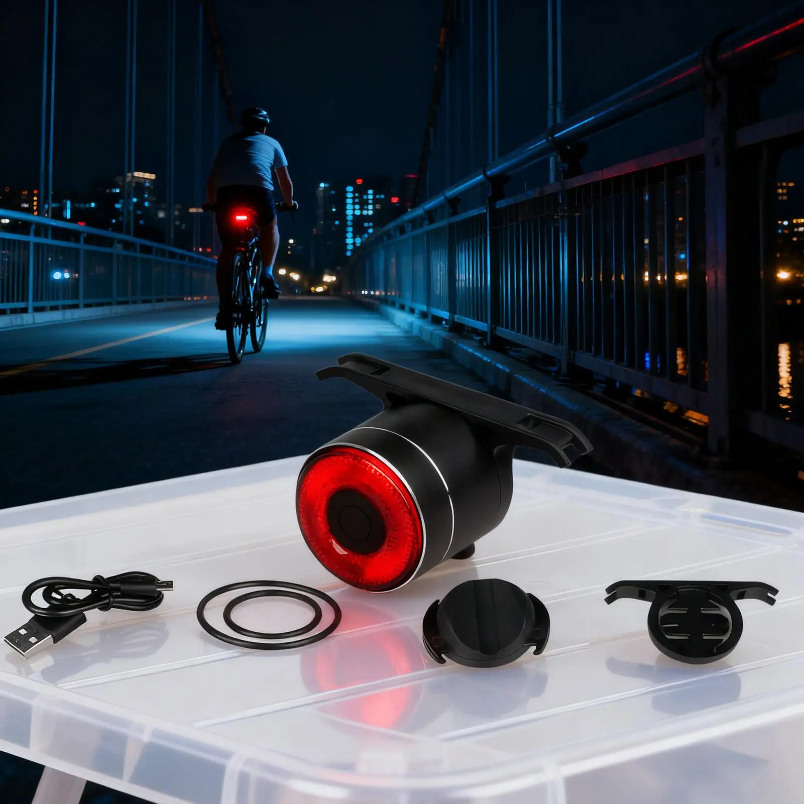 

Bike Rear Light LED Smart Bike Rear Light Riding Sensing Back Lamp For Riding Mountain Road Daily Commuting Camping Outdoor