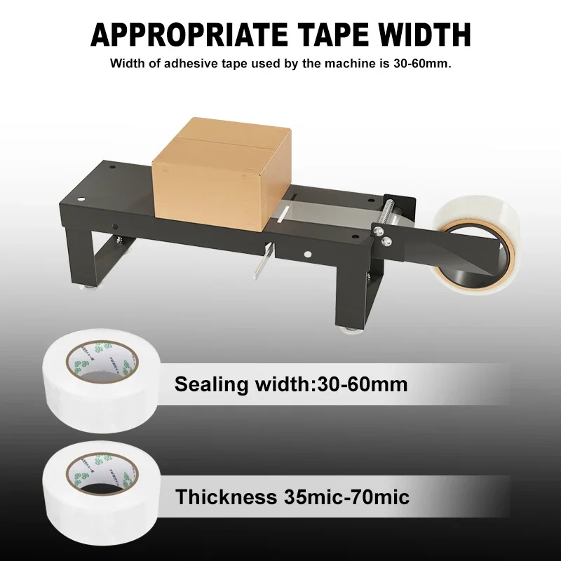 Wallepac T3060 Manual Case Sealer Semi Automatic Desktop Portable Metal Sealer Tape Sealing Dispenser For Carton