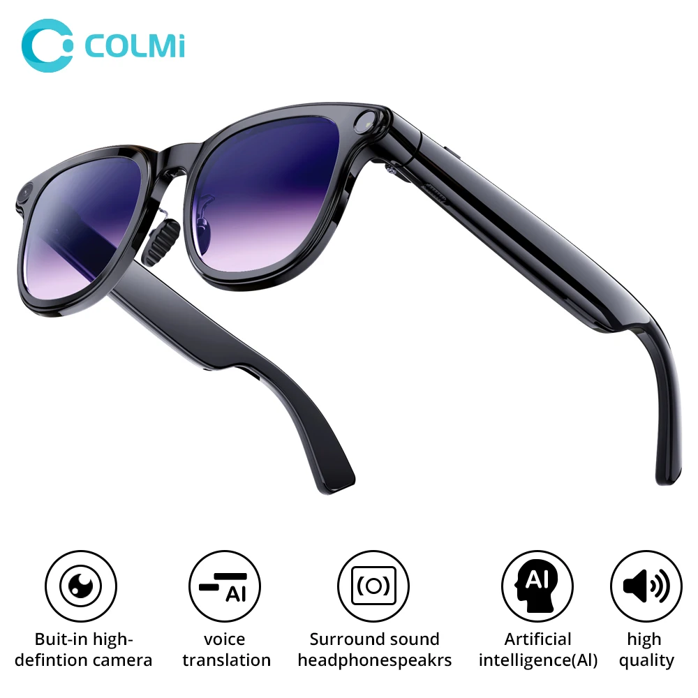 COLMI AI Smart Glasses 8MP Camera Shooting video ChatGPT Assistant Real-time Translator Bluetooth Call WiFi Transfer Anti-shake