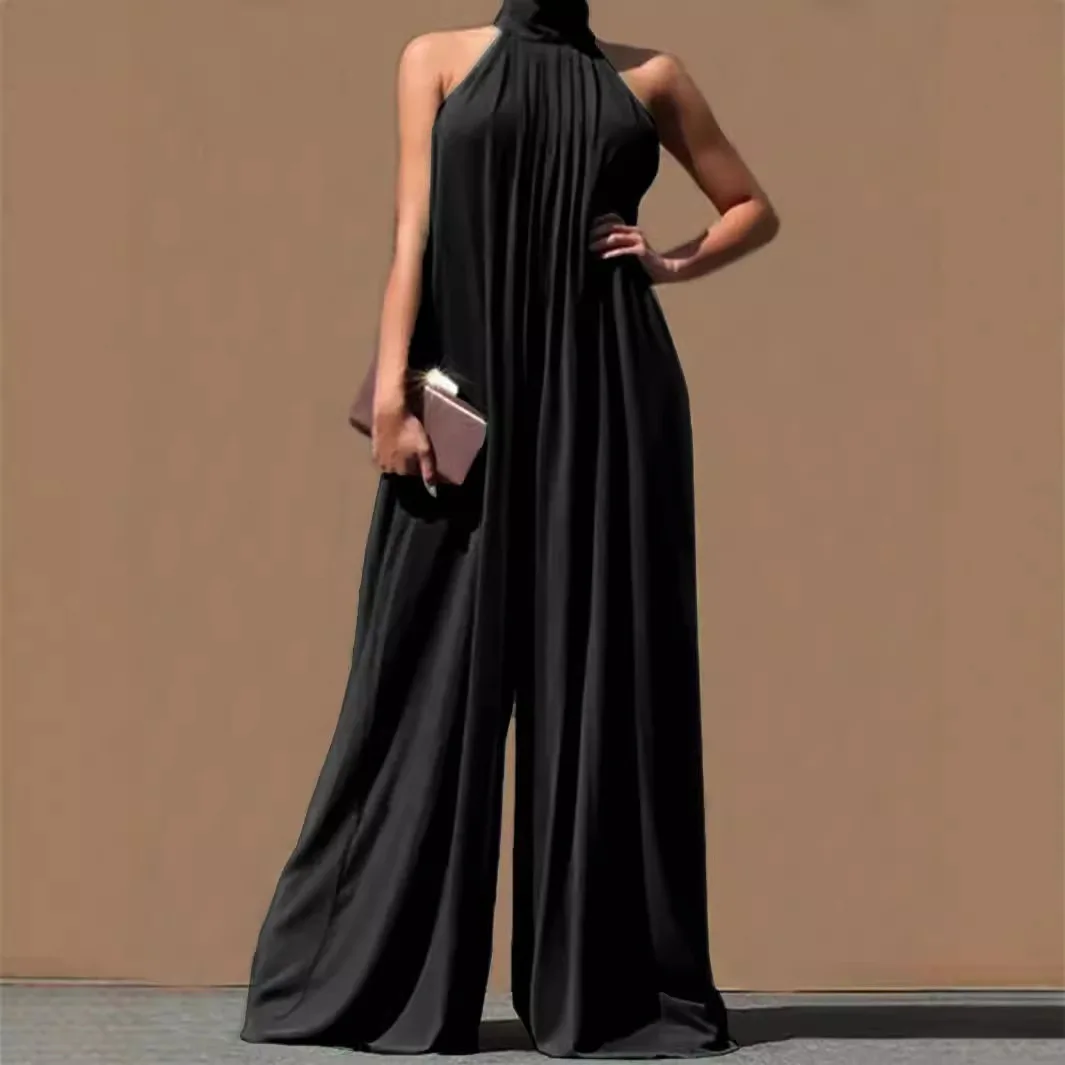 موسم ربيع 2025 سراويل طويلة عالية الخصر تناسب بال شيفون غير رسمي للنساء فضفاض ومثير شخصي معلق Ne #1