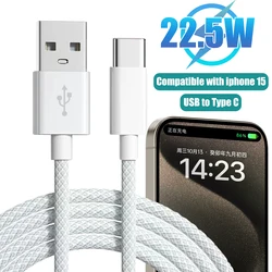 USB to Type C Fast Charging Cable For iPhone 15 MacBook Pro IPad Pro Date Cord Support Carplay Car Charging Wire Line