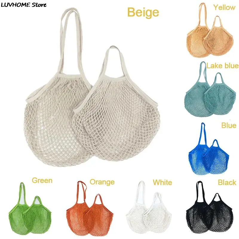 Reusable Grocery Produce Bags Cotton Mesh Ecology Market String Net Tote Bag Kitchen Fruits Vegetables Hanging Bag Home