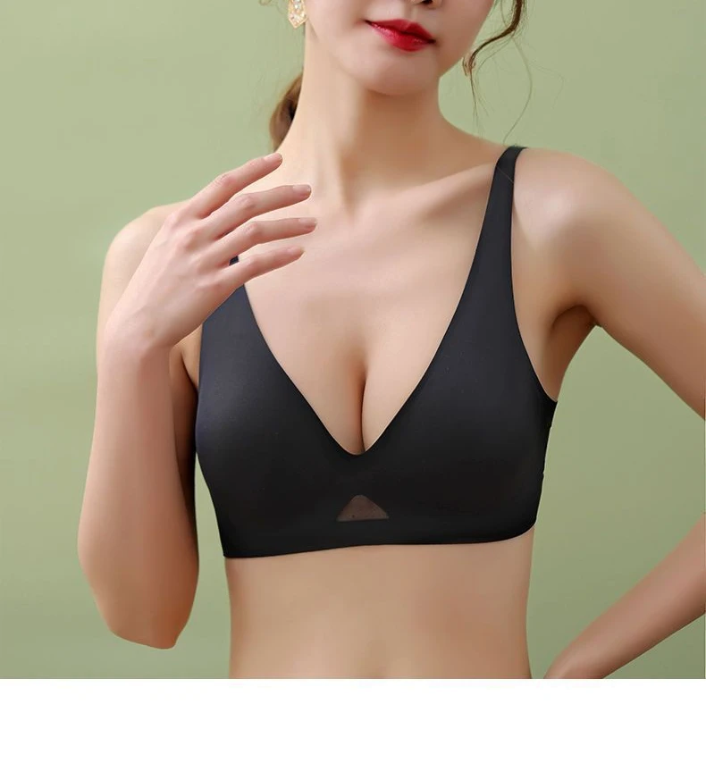 

Bras for Women Wireless Underwear Seamless Push Up Brasiere Deep V Bralette Comfort Female Thin Invisible Bra Sexy Lingerie