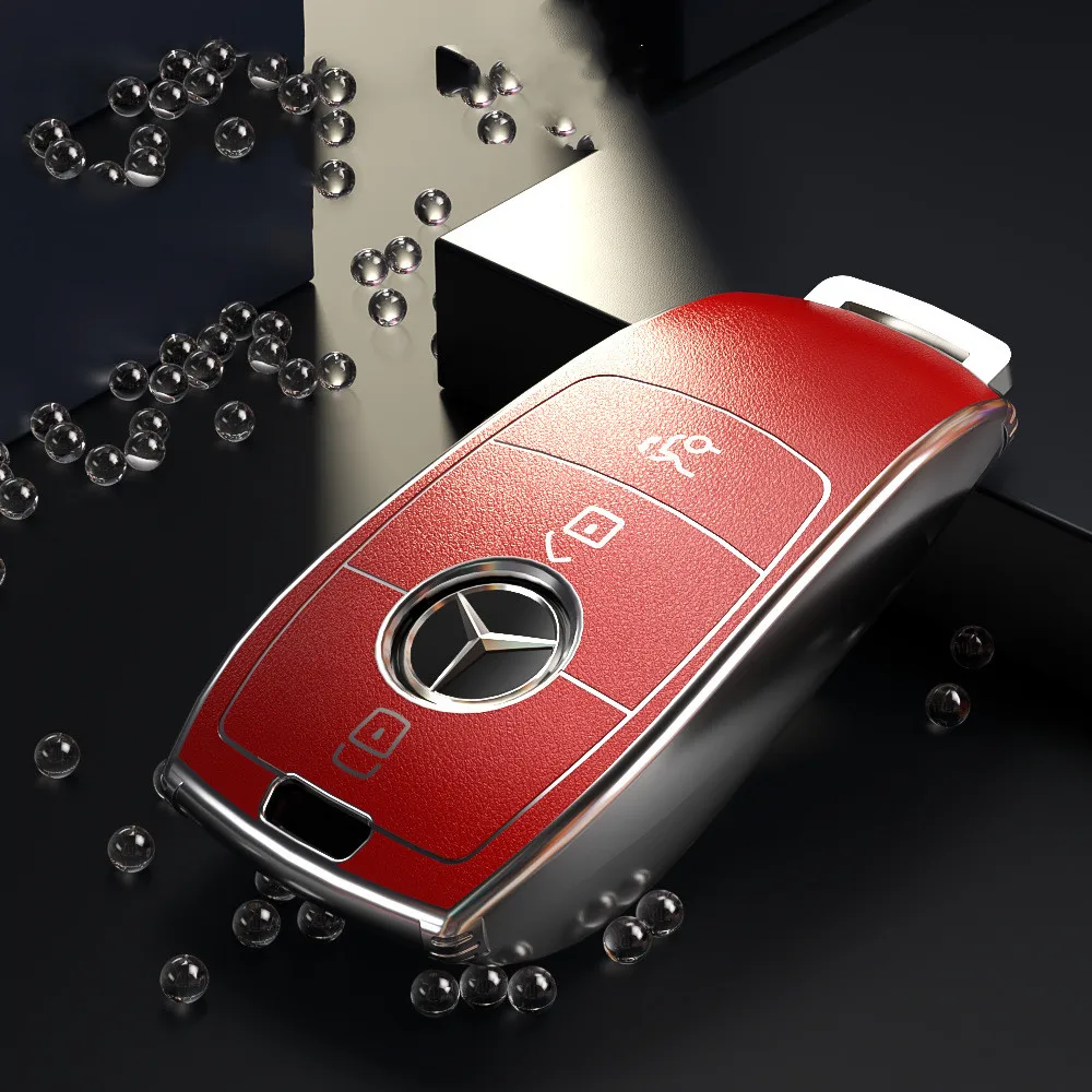 Funda de TPU para llave de coche, carcasa de cuero Fob para Mercedes Benz A, B, C, E, S, clase CLA, CLS, GLC, GLE, AMG, W204, W205, W212, W213,