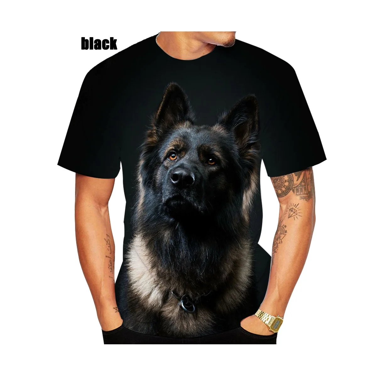 2021 New Fashion Unisex 3D Printed German Shepherd T-shirt Cute T-shirt Men\'s T-shirt size XS-5XL