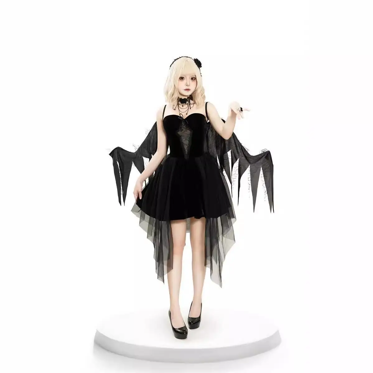 

Хэллоуин Bla Кружева Slim Fit Талия Cinching Dr Сексуальный Дьявол Невеста Косплей Женский Неводной Сценический Костюм Весна