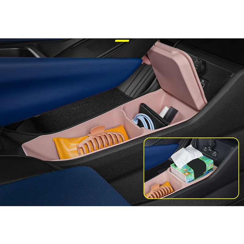 For BYD Seagull Dolphin Mini ATTO 1 2023+ Storage Box Lower Center Console Armrest Silicone Organizer Interior Car Accessories