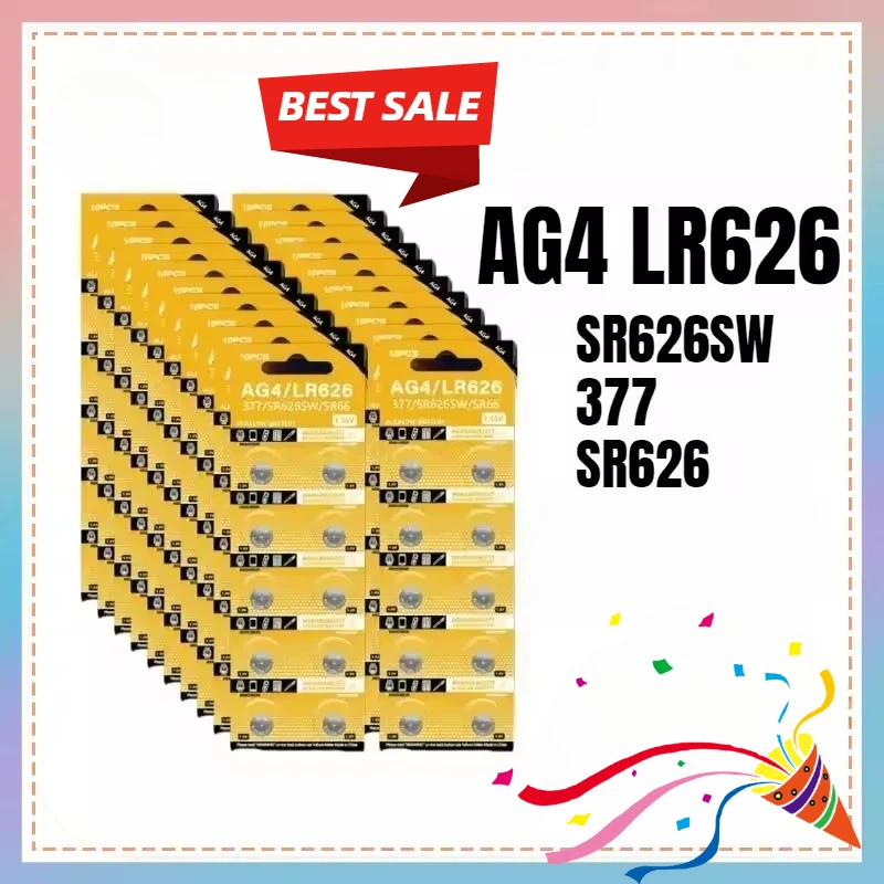 5-50PCS AG4 LR626 1.55V Alkaline Watch Battery 377 SR626 177 626A 377A CX66W for Toy Calculator Car Key Clock Button Cell