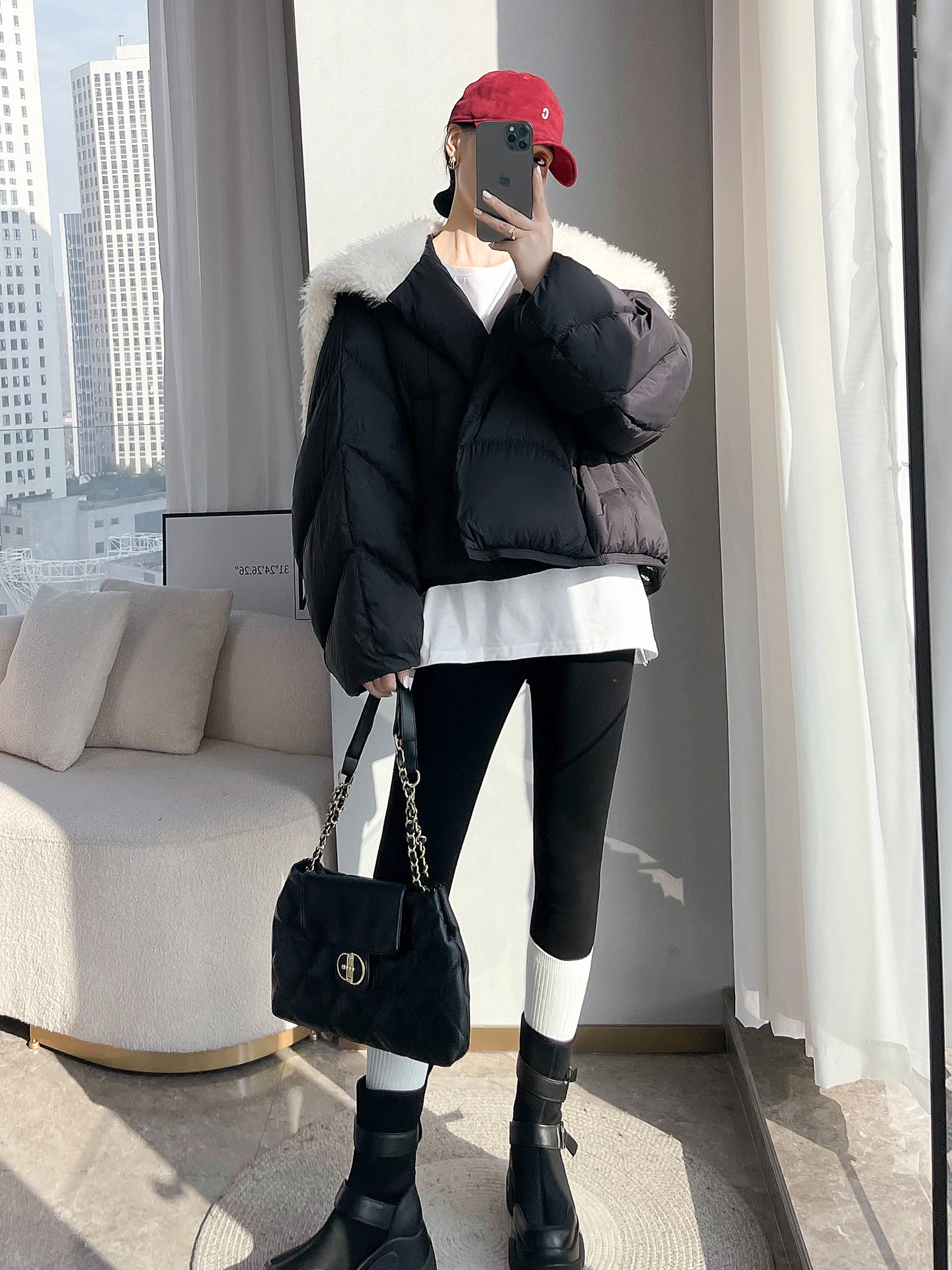 

Женская зимняя куртка-пуховик Bla ort, новая, свободного кроя, утепленная, белая, с большим воротником, для стройного силуэта