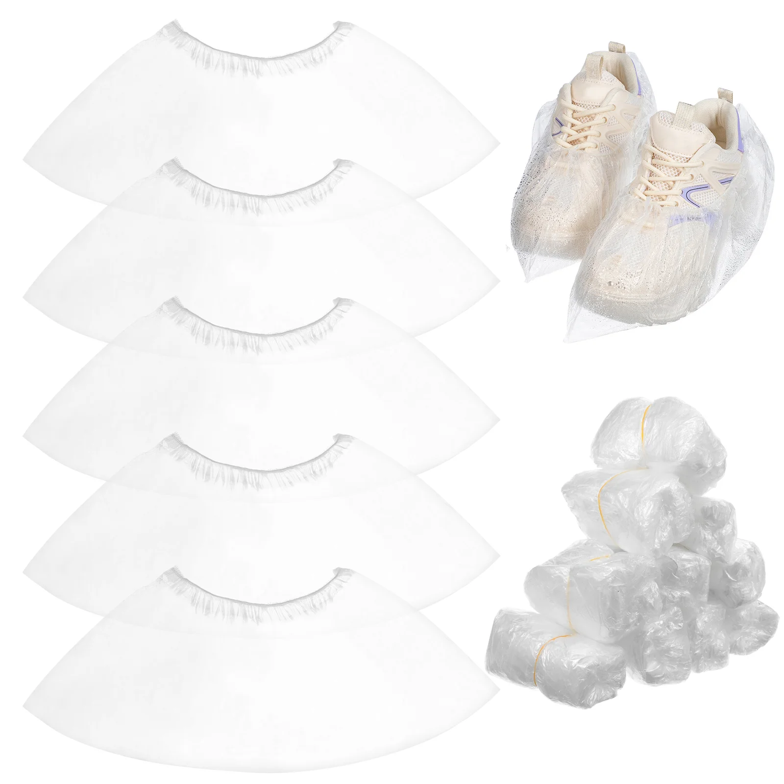 

200 Pcs Disposable Plastic Shoe Covers Waterproof Boot For Automatic Machine Protectors Indoor Room