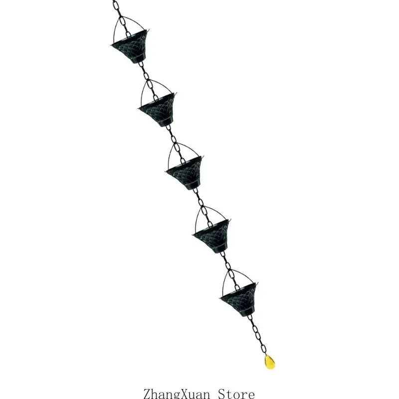 Funktionelle Garten-Regenkette mit Antik-Bronze-Finish für Entwässerungslösung 3XUF – Detail 10