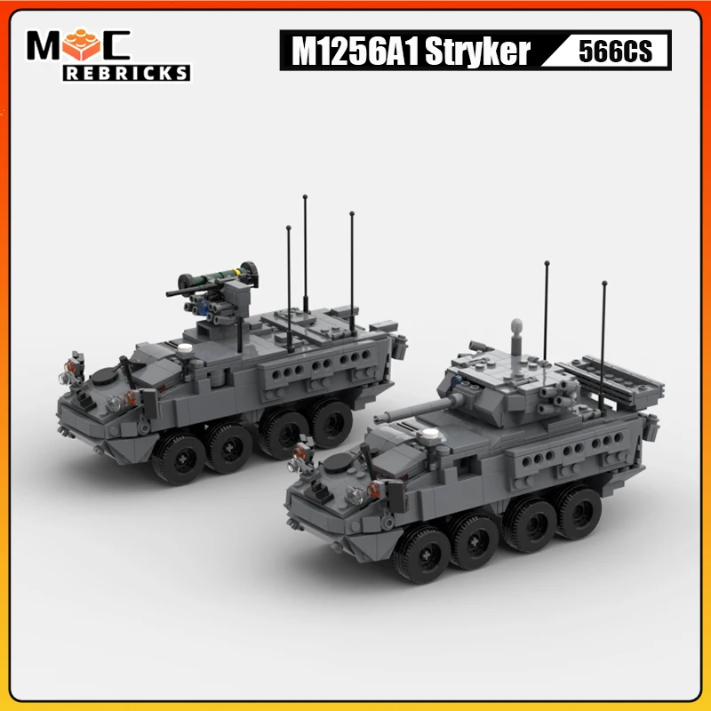 

Military Vehicles US Army M1256A1 ICVVA1 Stryker Enhanced Building Block SWAT Off-road Armoured Car Brick Toy Boys XMAS Gift