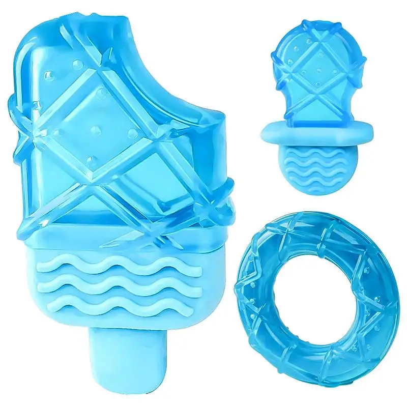 Summer Dog Cooling Toys Chewable Frozen Molar Bone TPR Water Filled Bite Resistant Pet Supplies For Hydration Outdoors & Indoor