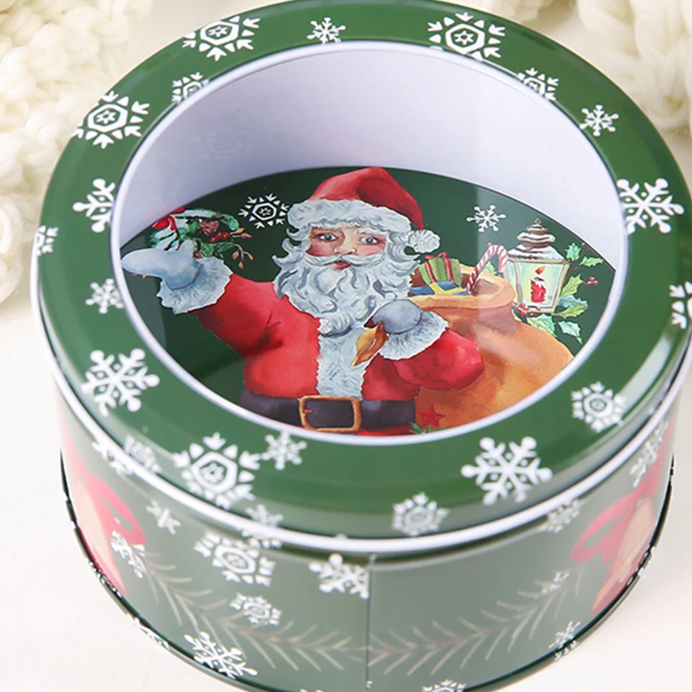 1 Set 4Pcs Christmas Cookie Boxes Round Candy Boxes with Window (Random Color) Christmas Box Gift Boxes