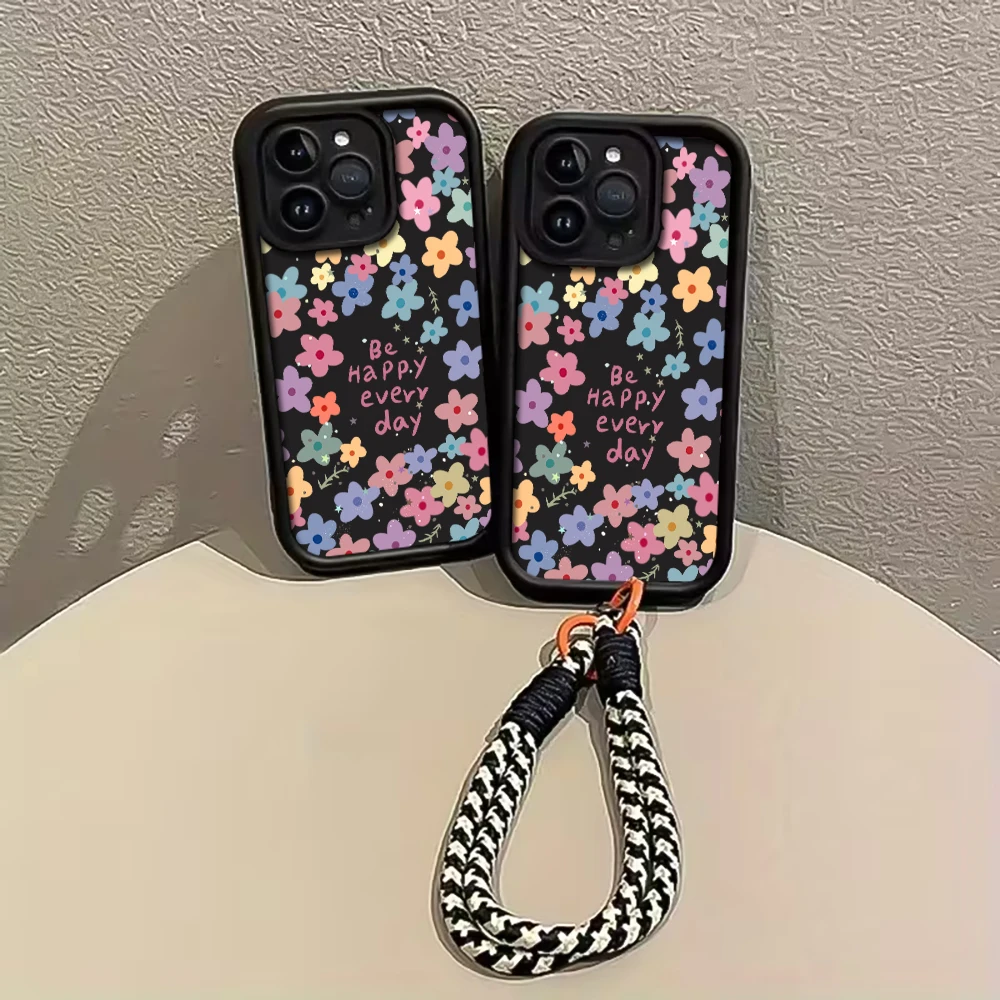 Macaron Blumenmuster Riemen-Handyhülle für Samsung Galaxy Note 20 Ultra S25 S26 S24 Plus S24 S23 FE S23 S24 S25 Ultra Cover – Detail 2