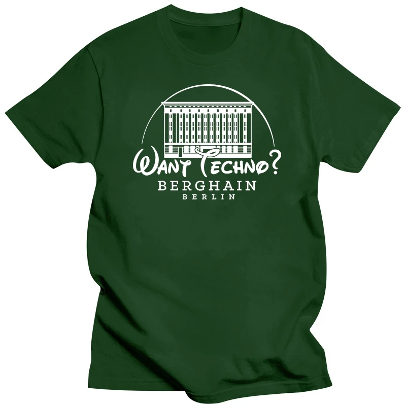 Want Techno Berghain Berlin T Shirt Pictures Fit Round Collar Design Basic Natural Tee Shirt Spring Autumn Shirt