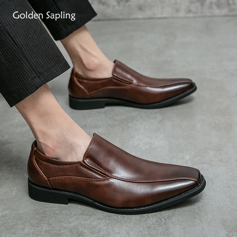 

Golden Sapling Casual Business Shoes Men Loafers Formal Wedding Shoes Leisure Party Office Flats Men's Social Dress Moccasins