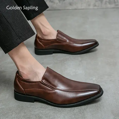 Gouden Boompje Casual Zakelijke Schoenen Mannen Loafers Formele Trouwschoenen Vrijetijdsfeest Kantoor Flats Mannen Sociale Jurk Mocassins