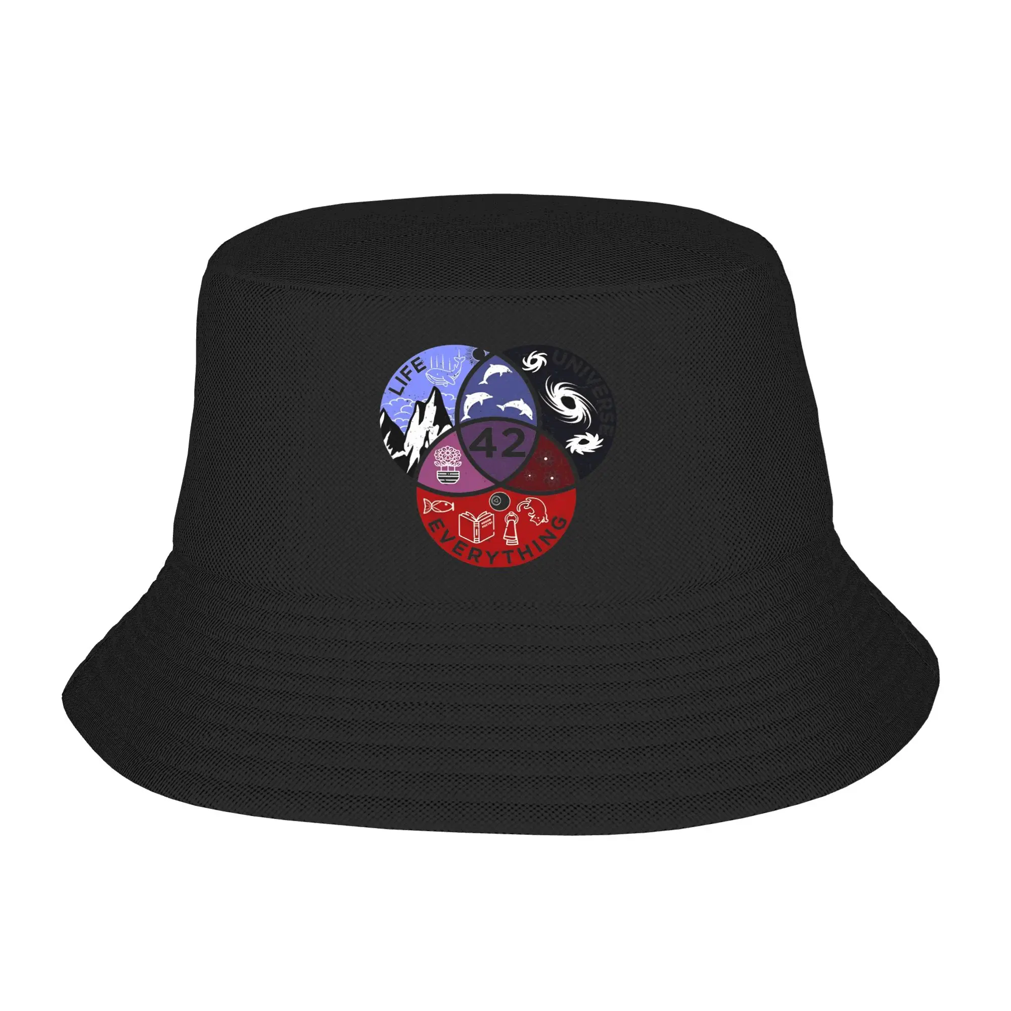 Girls Cute Bucket Hats dont panic 42 The Answer To Life Douglas Adams Accessories Bob Hat For Picnic Headwear Lightweight