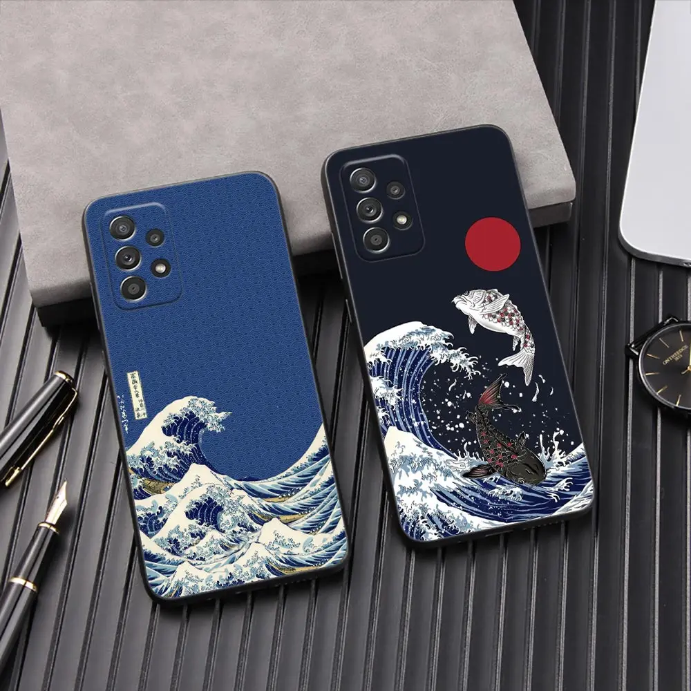 Japanese Art Hokusai kanagawa Great Wave Cover Galaxy A53 5G Case For Samsung A54 A52 A52S A51 A55 A73 A72 A35 A32 A33 Back Case