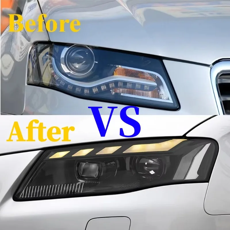 For Audi A4 B8 Headlight 2008-2012 Upgrade RS Headlights LED Head Lamp Modified Front Lamp Turn Signals Daytime Running Lights
