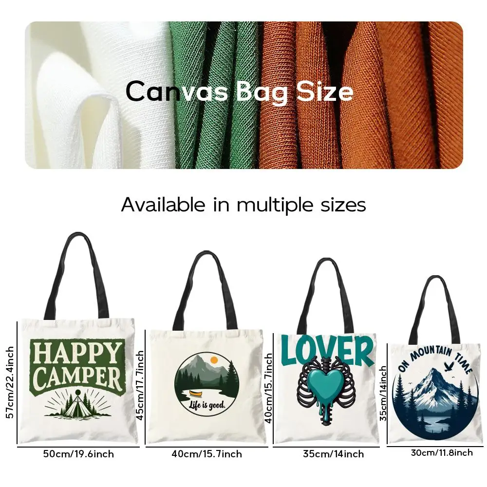 Storage Bags Shopping Bag Canvas Supermarket Shopping Bag Christmas Party Tote Bag Retro American Style Letter Printing