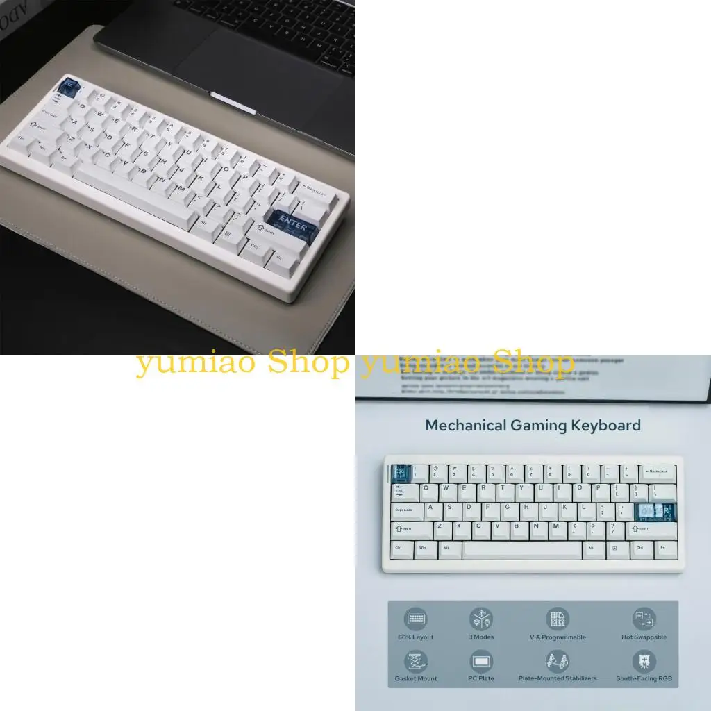 

587B QK61 V2 Программируемая 60 -процентная механическая клавиатура с горячим заблокированным освещением