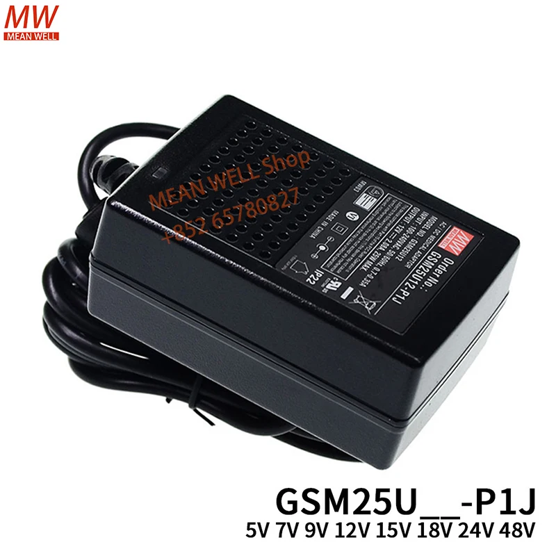 MEAN WELL Original 25W AC-DC Reliable Green Medical Adaptor Power Supply GSM25U24-P1J GSM25U05 07 09 12 15 18 48-P1J