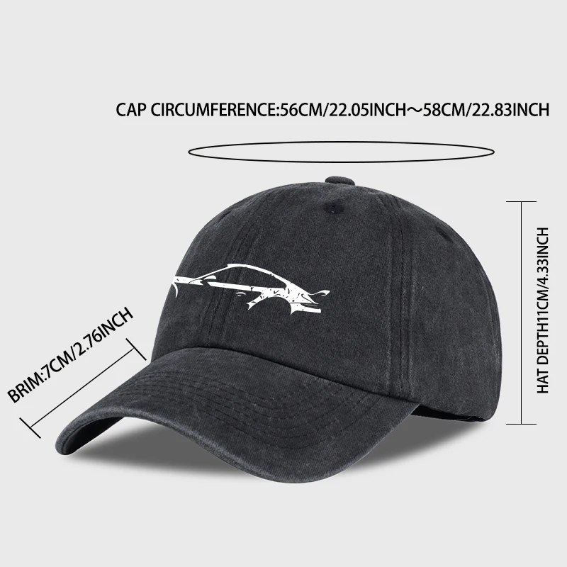 Classic Sports Car Silhouette Baseball Cap Men Retro Washed Cotton Adjustable Dad Hat Casual Automotive Sun Hat, image 2