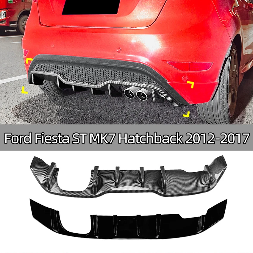 Rear Bumper Diffuser Lip For Ford Fiesta MK6 MK7(UK) ST Line 2008-2017 B-Max B232 Carbon Look/Gloss Black Boot Splitter Plate