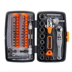 38 In 1 Ratchet Screwdriver Set Car Socket Magnetic Screwdriver Bits Set Multifunctional Automobile Repair Household Hand Tool