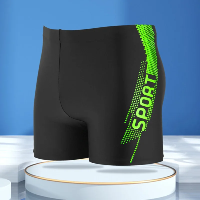 

'Sport' Print Board Shorts, Quick-drying Drawstring Men's Swim Trunks, Men's Swimwear, Swim Shorts For Summer Beach Pool