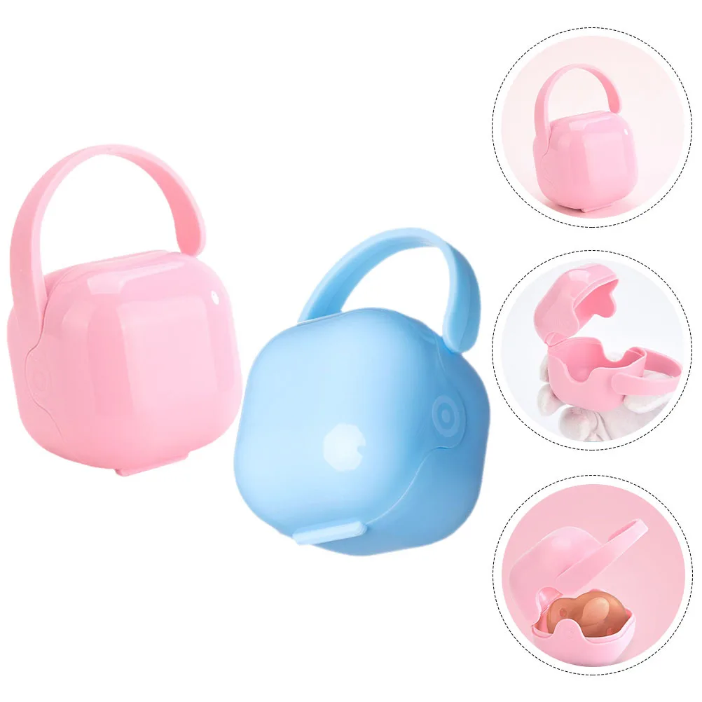 

2 шт., контейнер для детской соски, прочный чехол-держатель для хранения, портативный дорожный ящик для соски, безопасный материал из полипропилена для младенцев