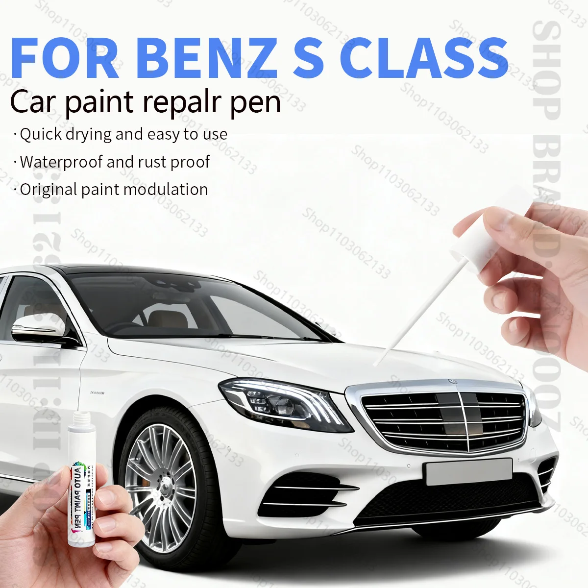 

Для Mercedes Benz S-Class 1972-2025 W221 W222 W223 Ручка для ремонта краски Touch Up Устройство для удаления царапин DIY Автоаксессуары Черный Белый