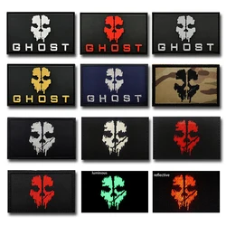 Ghost embroidery Noctilucent reflection PVC patches armband cloth patch Cloth Hook Loop Backpack Tactical Morale Badge Applique