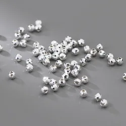 5pcs/Lot 925 Sterling Silver Small Faceted Loose Beads 2.5mm 3.5mm 5mm Handmade Geometry Silver Bead Spacers DIY Jewelry Making