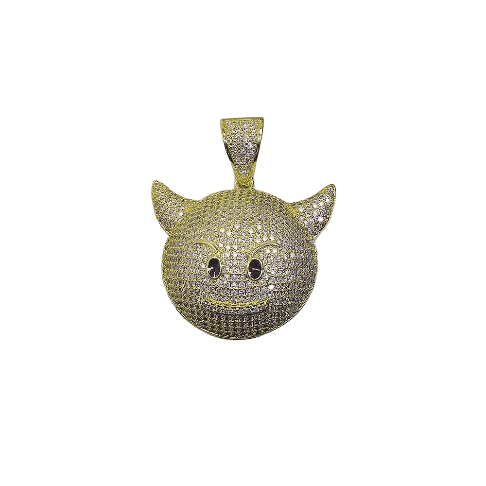 

Модный кулон «Маленький дьявол в сочетании с позолоченным ожерельем 18 карат, роскошной инкрустацией бриллиантами, подходит для рэпа в стиле хип-хоп, подарка