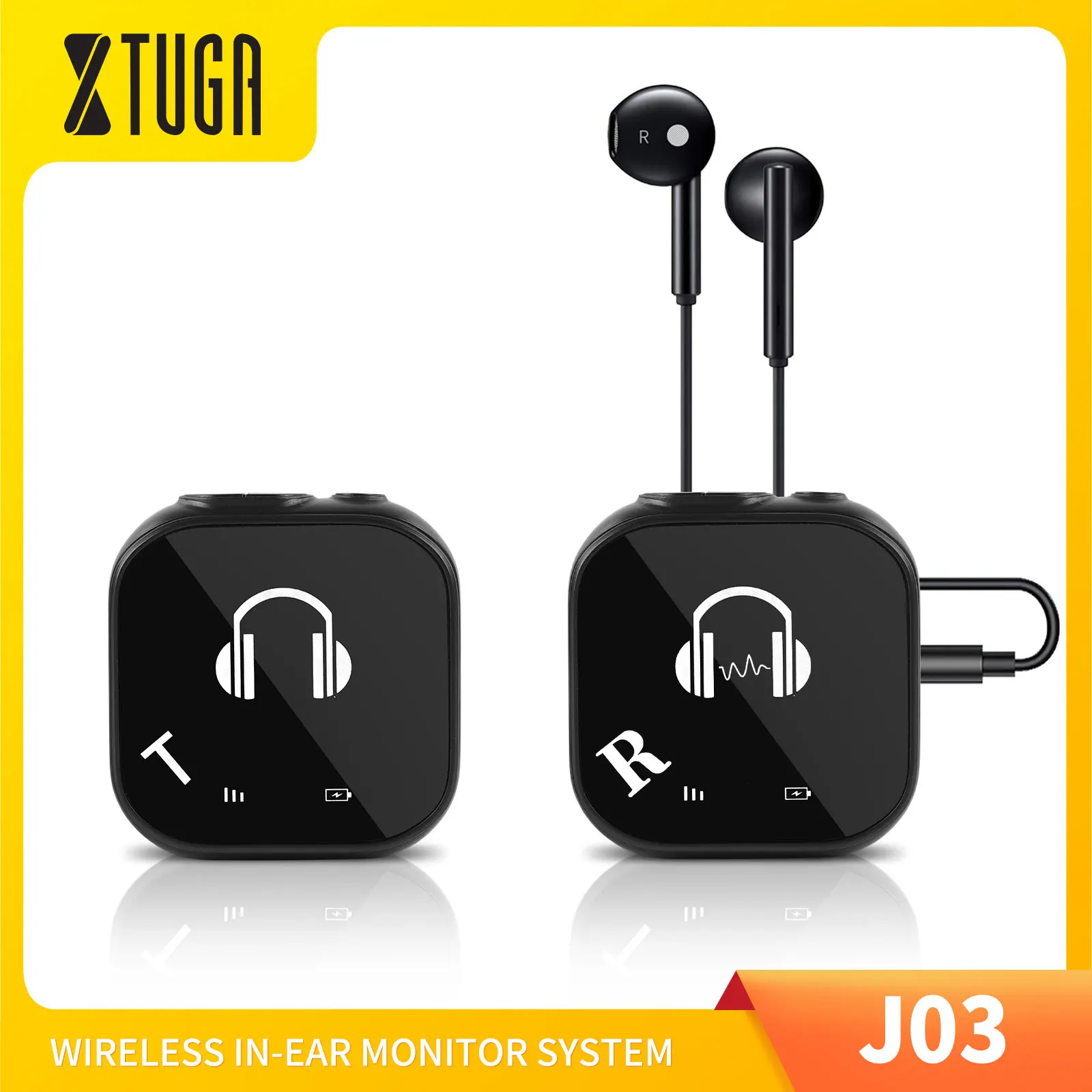 

XTUGA J03 5.8G Professional BT Headset Monitoring System Wireless Sound Card In Ear Return Automatic Pairing Studio Band Live