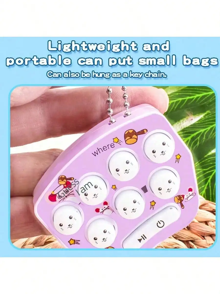 //Whac-A-Mole Mini Handheld Game Console Cartoon Electronic Glowing Finger Training Stress Relief Toy Mini Keychain Mini Car