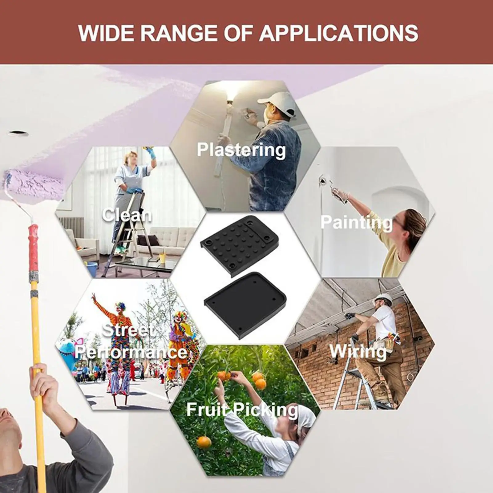 Tappetino antiscivolo per palette per cartongesso 4 pezzi Tappetino antiscivolo per treppiede da costruzione con vite per intonacare la pittura Cablaggio di strada