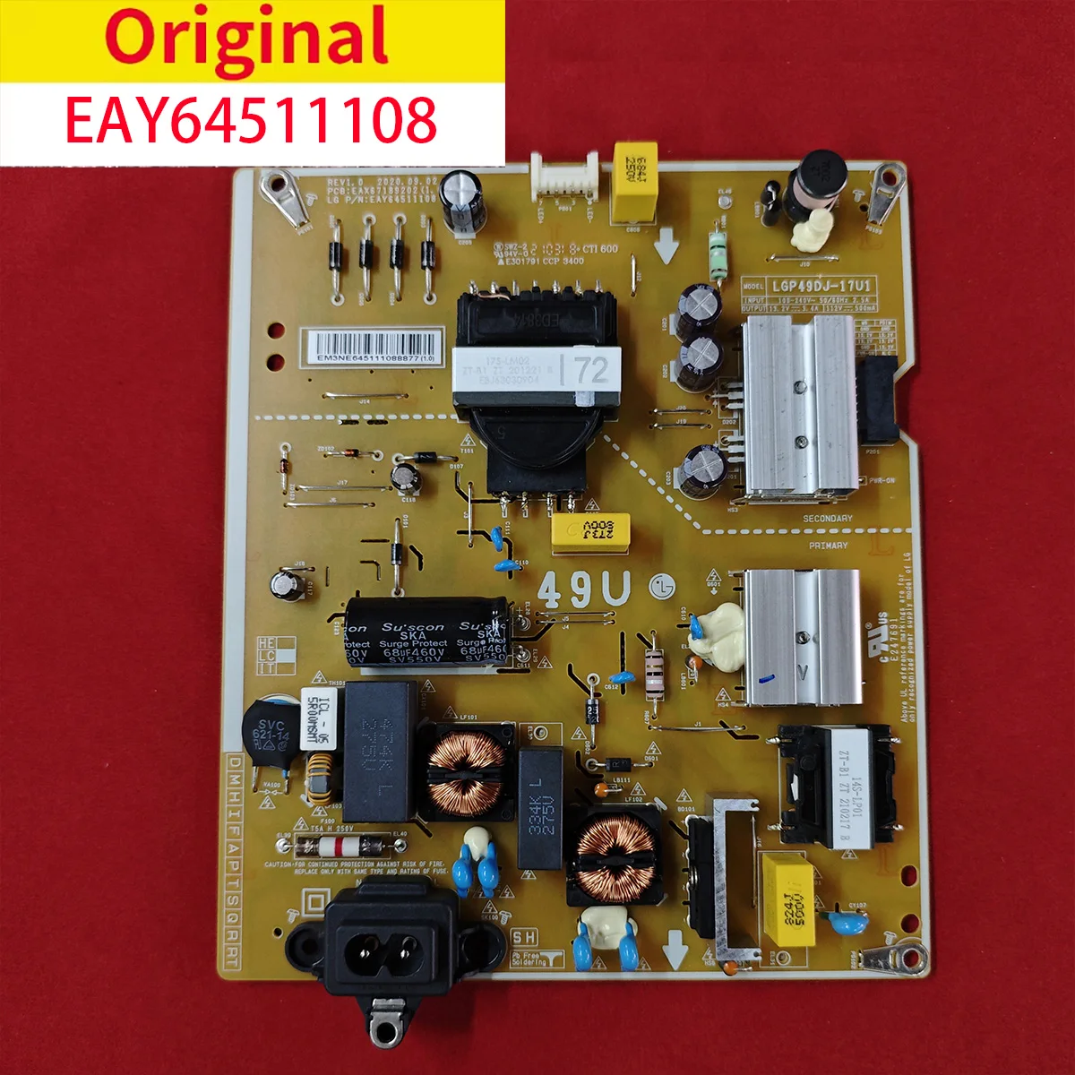 

Новая плата питания EAX67189202 EAY64511108 для 49-дюймового ЖК-телевизора 49UJ6300 LGP49DJ-17U1 EAX67189201 (1,6) EAY64511101